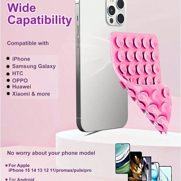 Hot Pink Home's Silicone Suction Cup Phone Holder Hands-Free Mobile Phone Stand - Picture 3 of 4